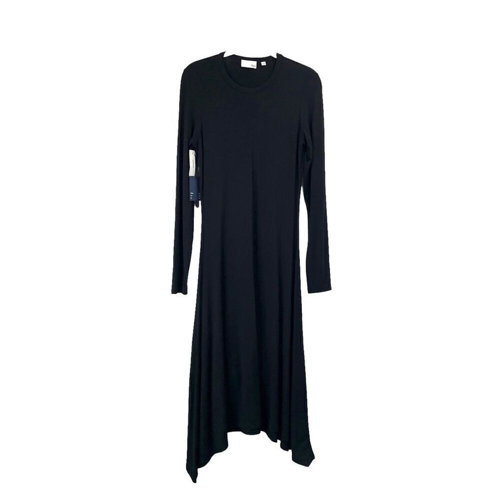Aritzia Wilfred Free Macpherson asymmetric hem dress Size S black boho lagenlook - Picture 2 of 9